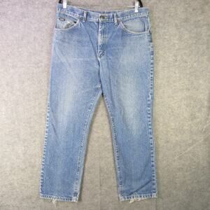 Levis 560 Jeans Mens 36x28 Blue Comfort Fit Denim Tapered Leg Distressed Y2K